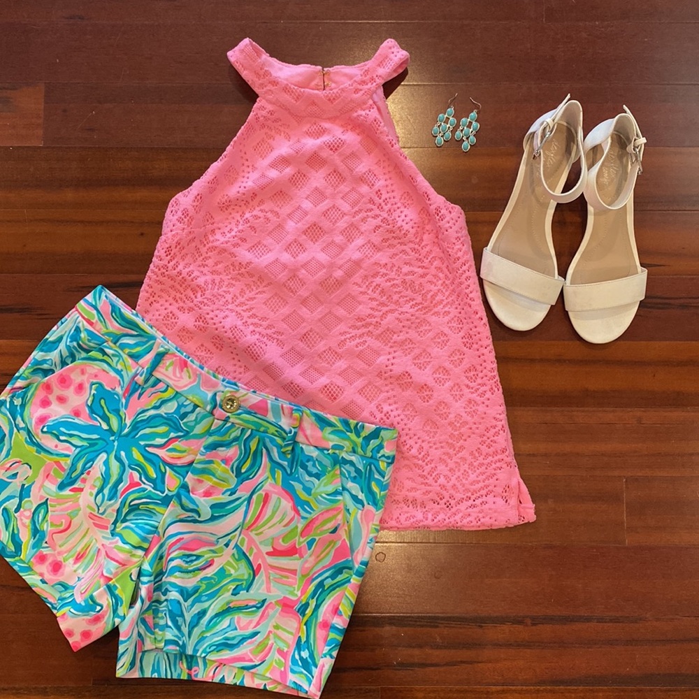 NWT XXS Lilly Pulitzer Rayanne Top in Pelican Pink